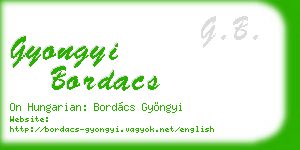 gyongyi bordacs business card
