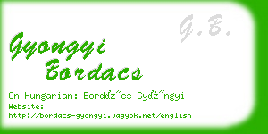 gyongyi bordacs business card